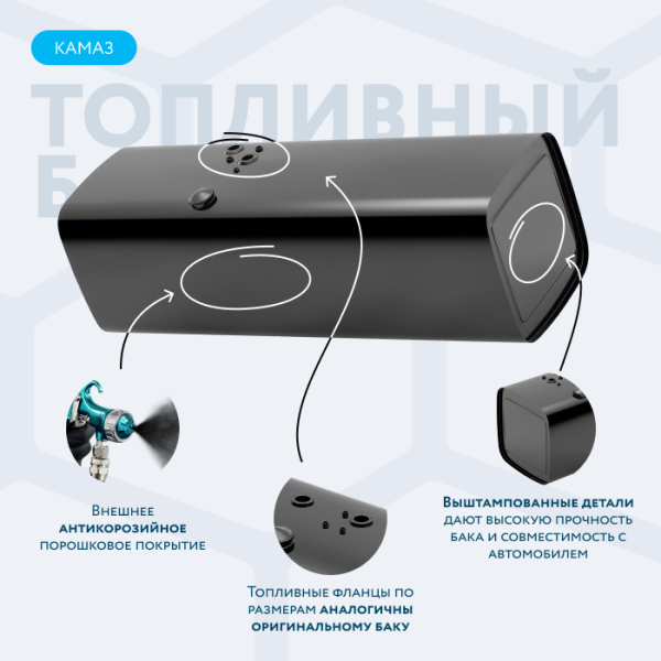 Топливный бак 800 литров (650х650х2000)